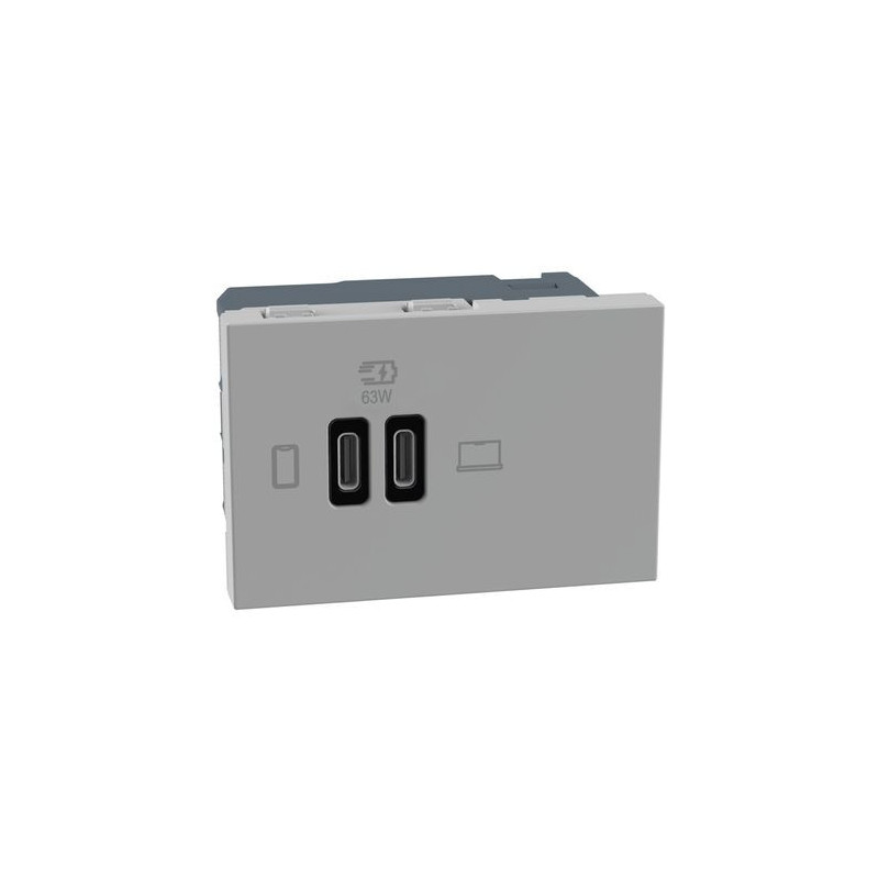 MatixGO - caricatore usb CC PD 3m grigio - BTicino JG4395CC