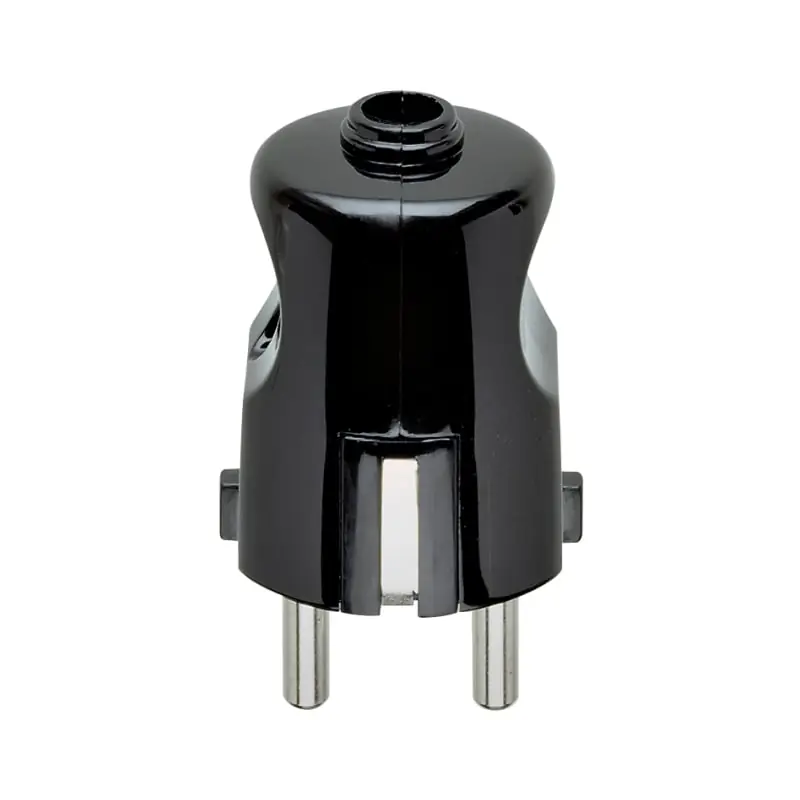 Spina 2P+T 16A tedesco assiale nero - Vimar 00230