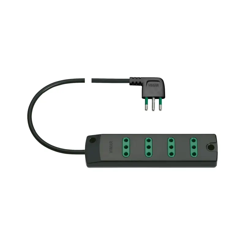 Presa mult. 4P11 + S11 90? nero - Vimar 00401.CC