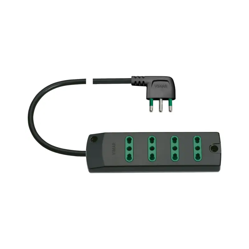 Presa mult. 4P17/11+ S17 90? nero - Vimar 00404.CC