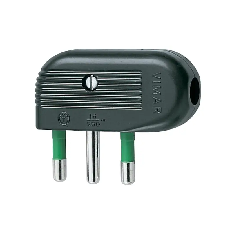 Spina 2P+T 16A 90° nero - Vimar 01043