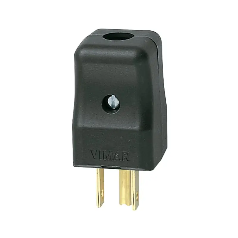 Spina 2P+T 15A USA+SASO nero - Vimar 01096