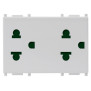 Due prese SICURY 2P+T 16A USA+EU Silver - Vimar 14249.SL