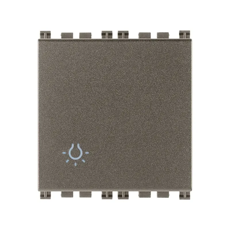 Pulsante 1P NO 10A 2M luce Metal - Vimar 19008.2.L.M