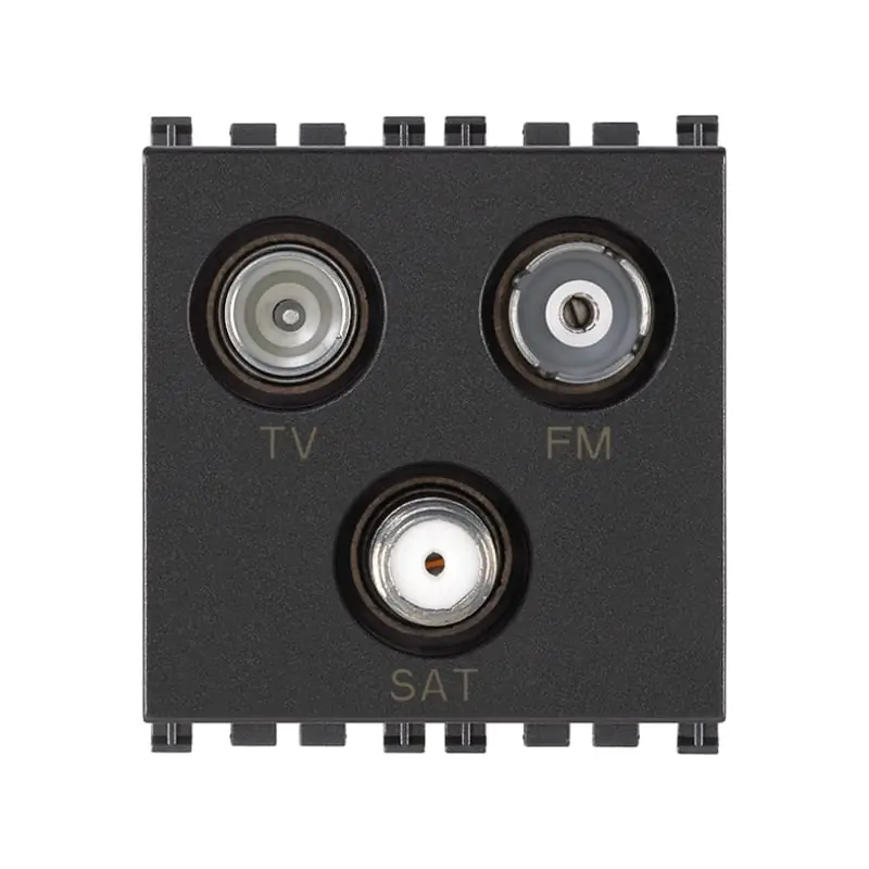 Presa TV-FM-SAT diretta 3 uscite grigio - Vimar 19303