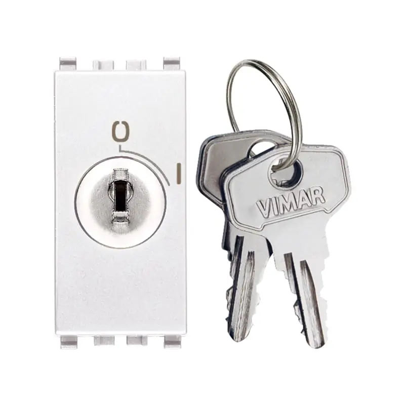 Interruttore 2P 16AX + chiave bianco - Vimar 20083.B