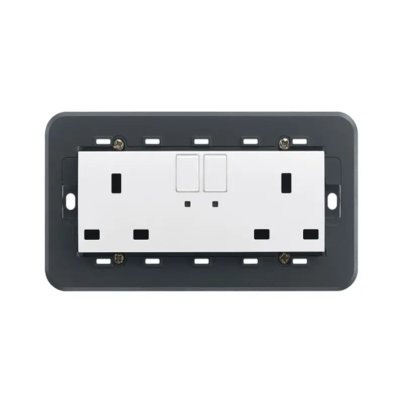 2 prese 2P+T 13A inglese interr. bianco - Vimar 20222.L.B