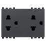 Due prese SICURY 2P+T 16A USA+EU grigio - Vimar 20249