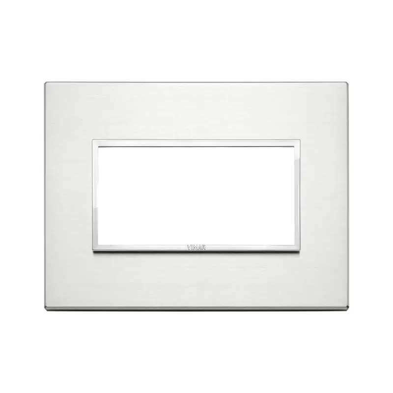 Placca 4M alluminio brillante - Vimar 21654.01