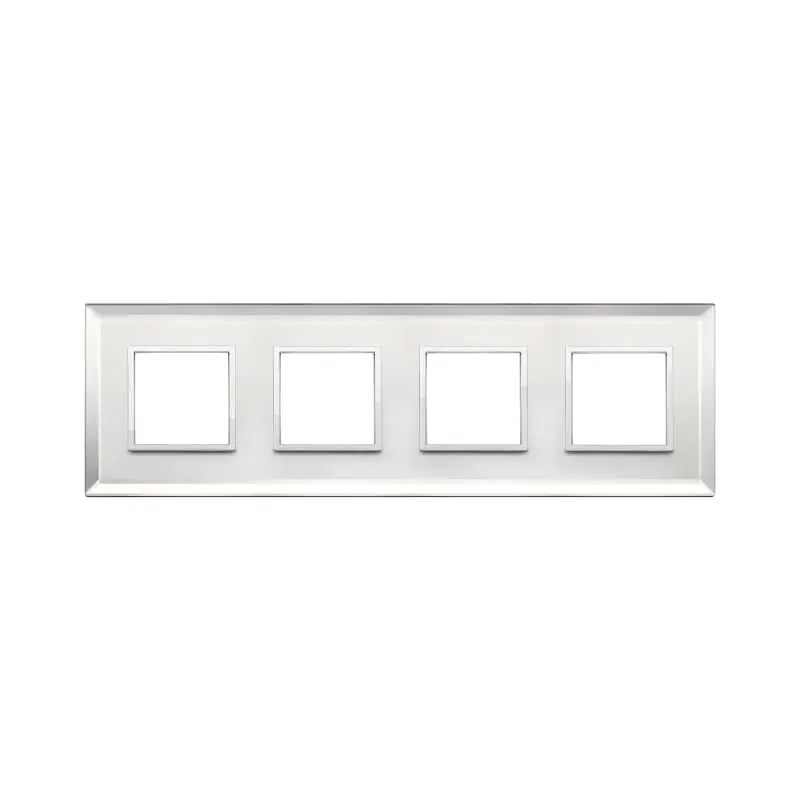 Placca 8M (2+2+2+2) int71 argento ghiac. - Vimar 21669.72