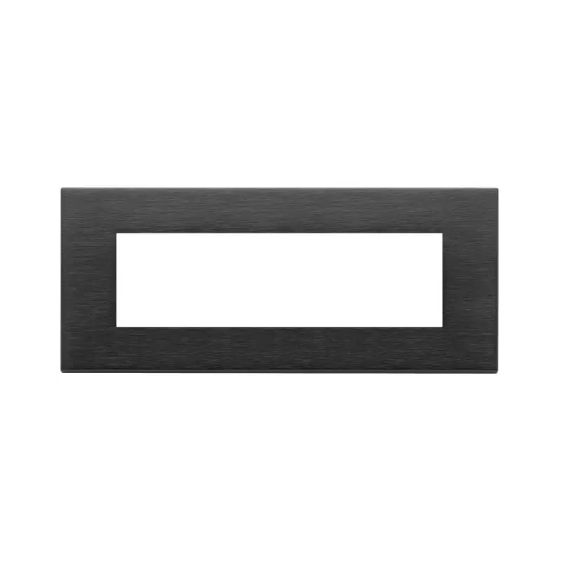 Placca 7M nero spazzolato - Vimar 22657.13