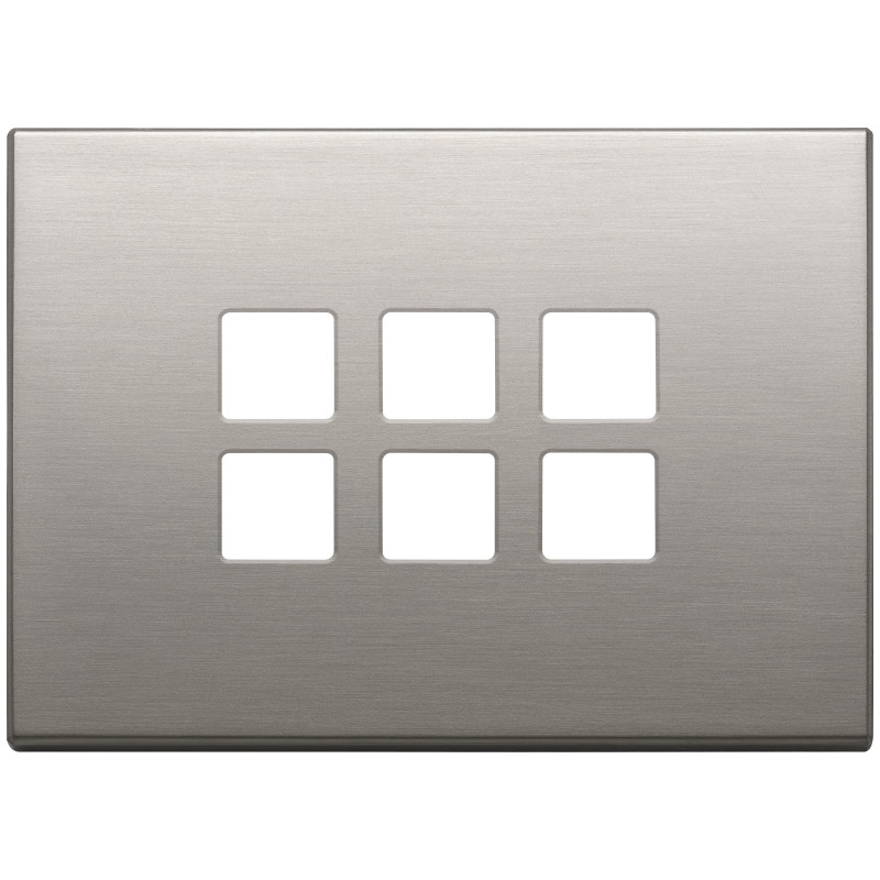 Placca 3Mx6 Flat nichel spazzolato - Vimar 22693.11