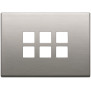 Placca 3Mx6 Flat nichel spazzolato - Vimar 22693.11