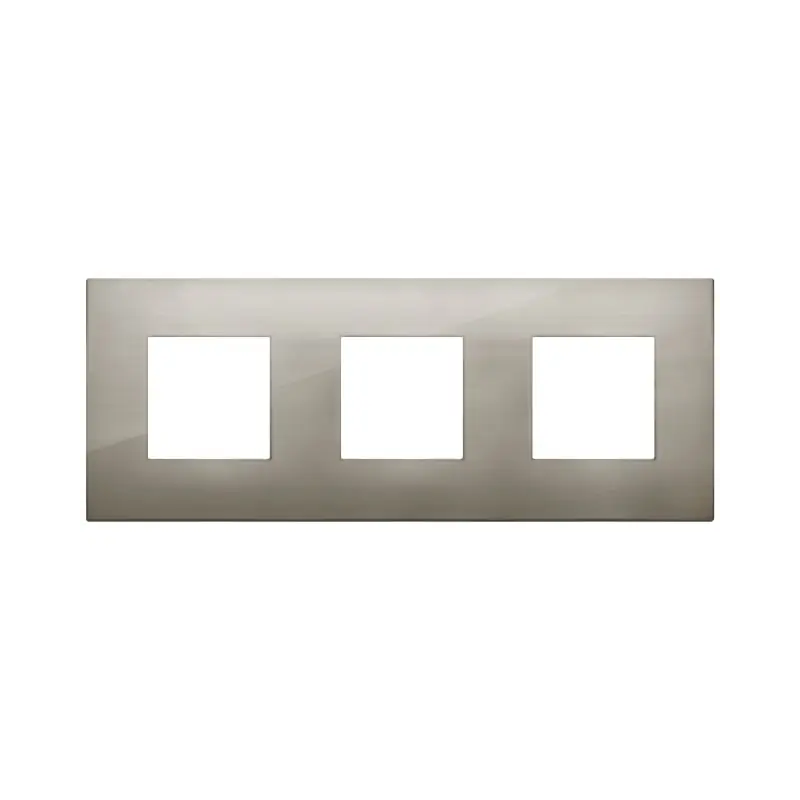 Placca 6M (2+2+2)int71 CL acciaio spazz - Vimar 19644.08