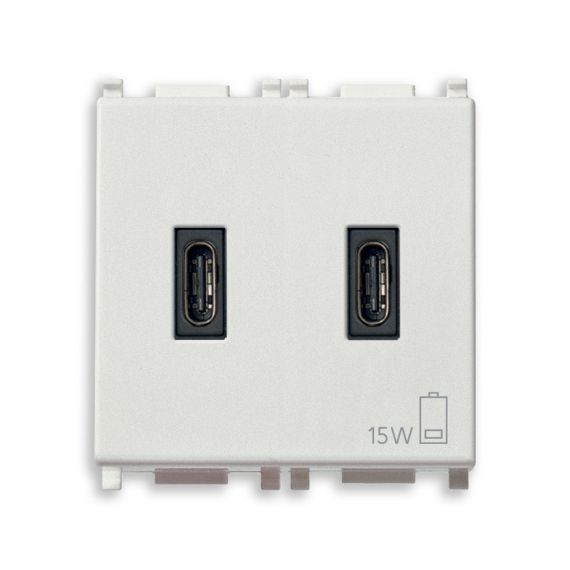 Alimentatore USB C+C 5V 3A 2M bianco - Vimar 14295.CC