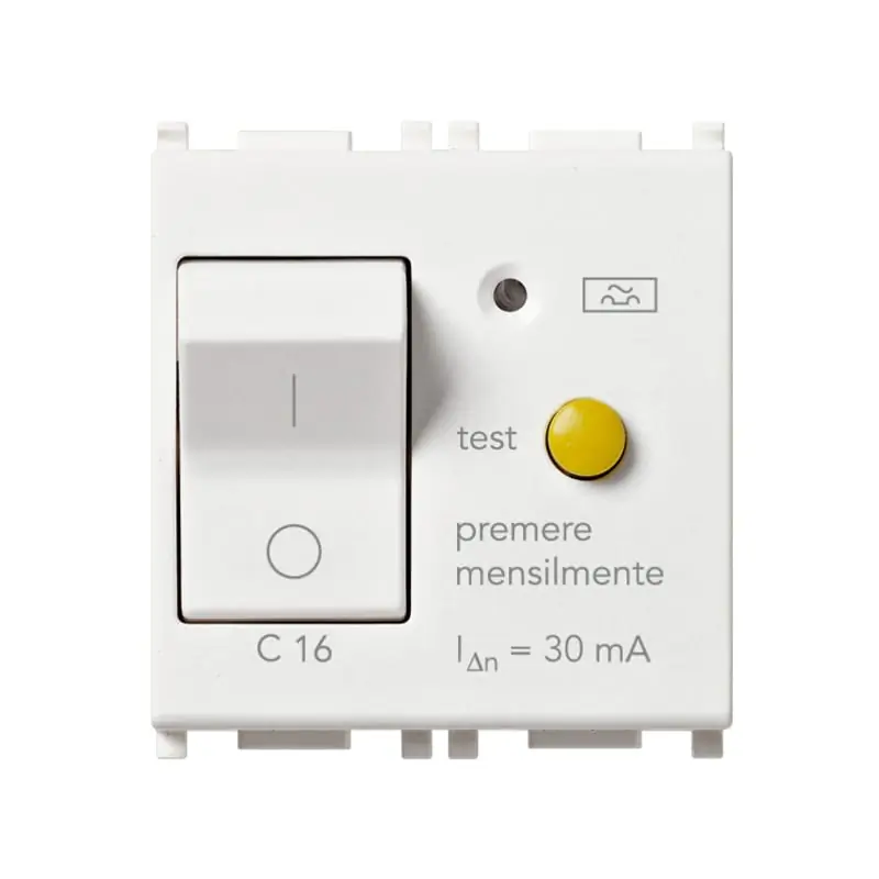 Interruttore MTDiff.1P+N C16 30mA bianco - Vimar 14411.16.30