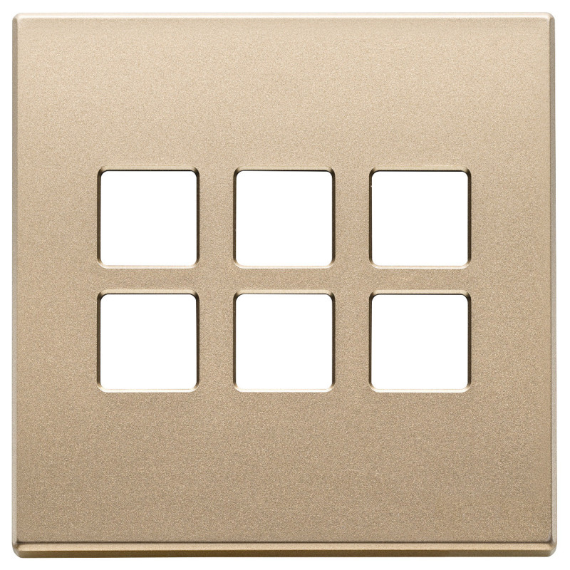 Placca 3Mx6 BS Flat oro satinato - Vimar 22695.88