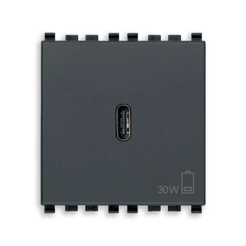 Alimentatore USB C PD 30W grigio - Vimar 20298