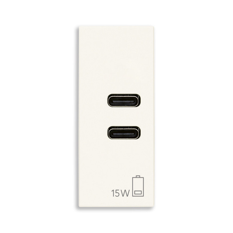 Alimentatore USB C+C 5V 3A bianco - Vimar 30292.CCB