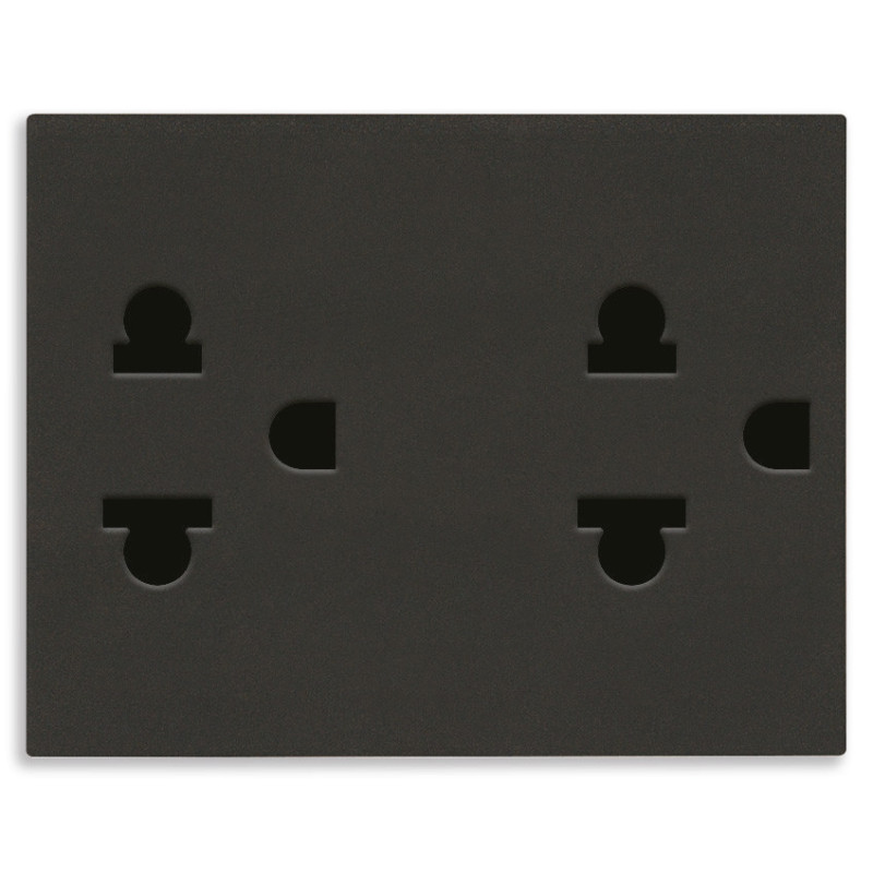 Due prese SICURY 2P+T USA+EU nero - Vimar 30249.G