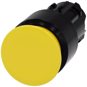 PULS.FUNGO GIALLO SBLOC TRAZ.30MM PLAST. - SIEMENS 3SU10001AA300AA0