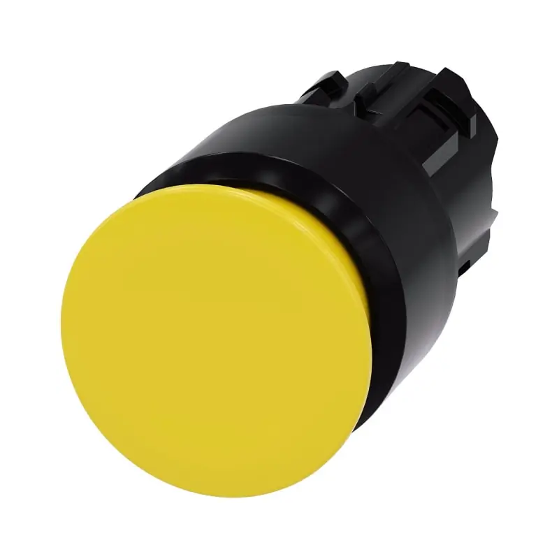 PULS.FUNGO GIALLO SBLOC TRAZ.30MM PLAST. - SIEMENS 3SU10001AA300AA0