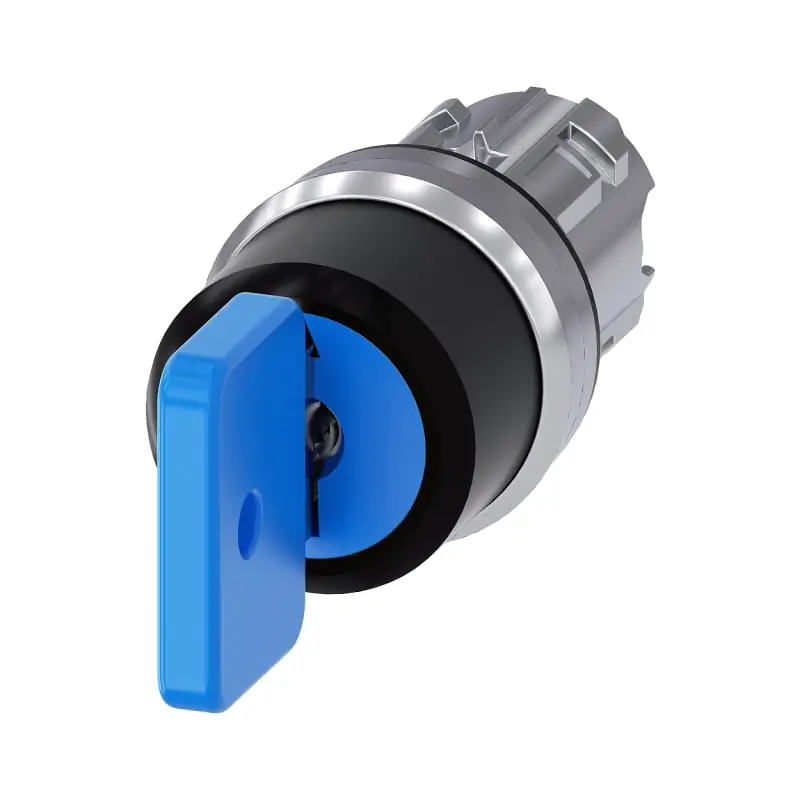 SEL.KEY 73038 AZZURRO 3POS I-0-II, 0 - SIEMENS 3SU10504GL010AA0