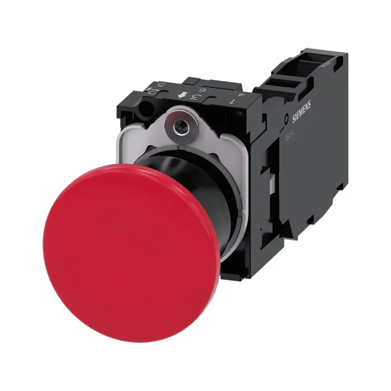 PULS.FUNGO MANT.TRAZ.ROSSO 1NO+1NC VITE - SIEMENS 3SU11001BA201FA0