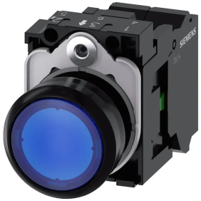 PULS.LUM.PIATTO BLU MOLLA LED 24V UC 1NA - SIEMENS 3SU11020AB503BA0