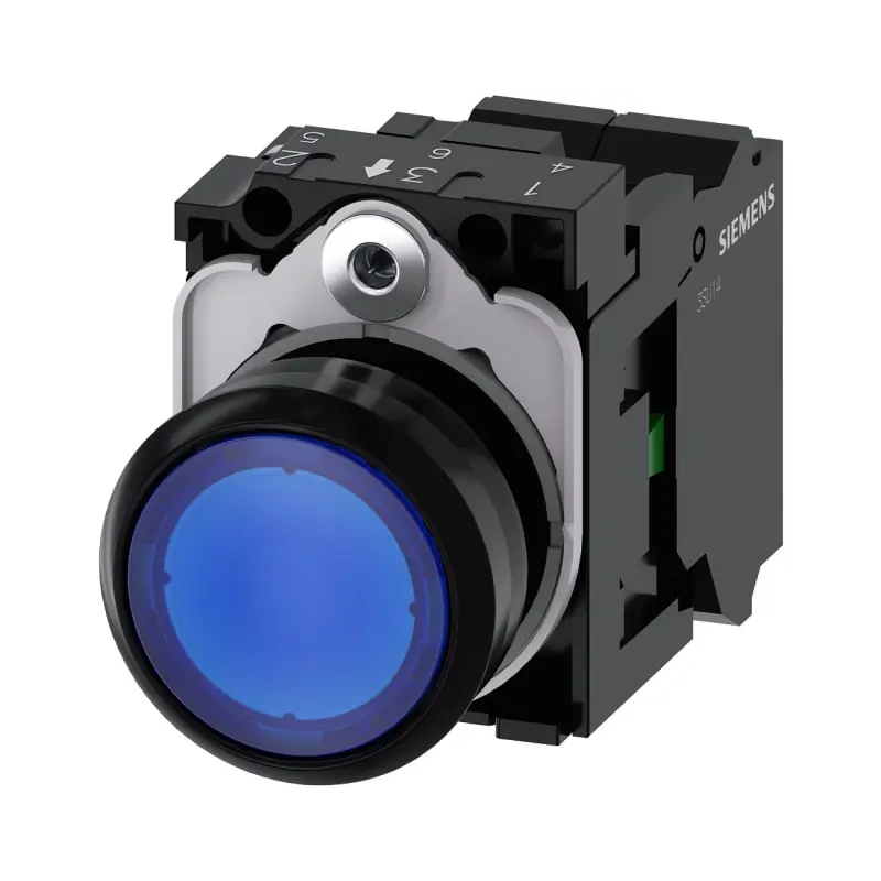 PULS.LUM.PIATTO BLU MOLLA LED 24V UC 1NA - SIEMENS 3SU11020AB503BA0