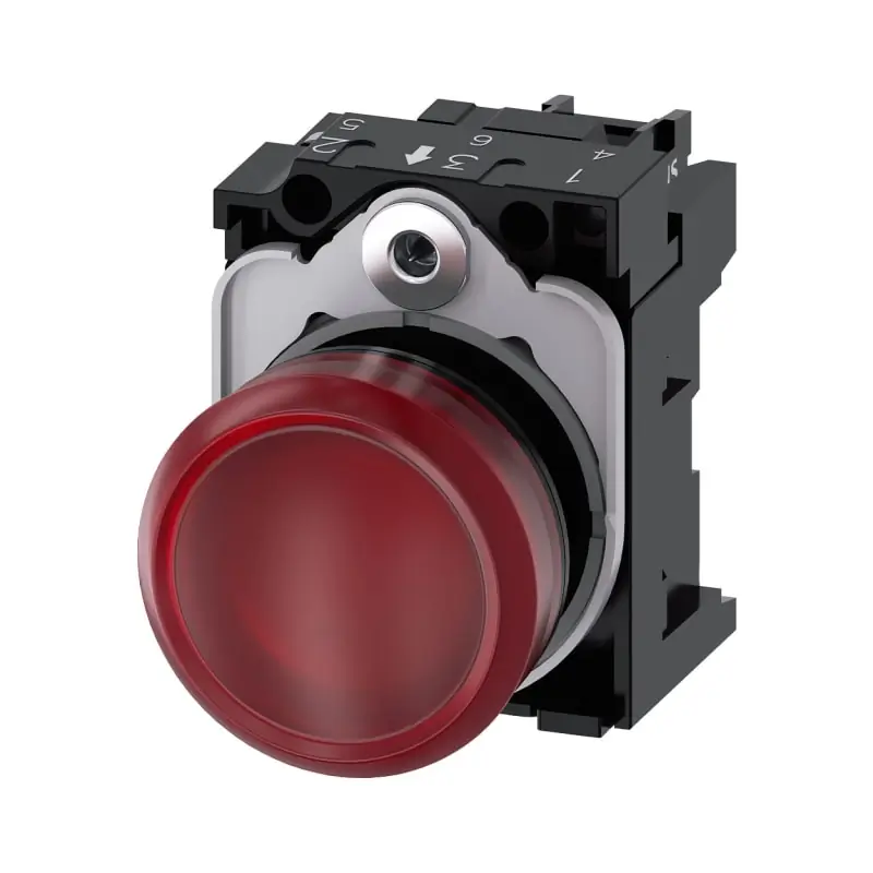 IND.LUM.ROSSO LENTE LISCIA LED 24V UC - SIEMENS 3SU11026AA201AA0