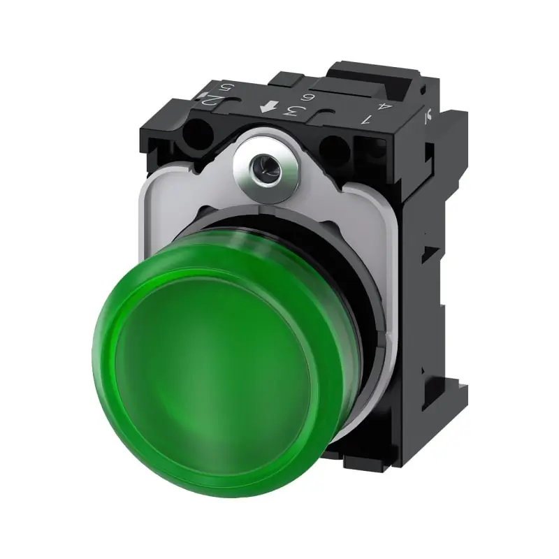 IND.LUM.VERDE LENTE LISC.MOLL.LED 24V UC - SIEMENS 3SU11026AA403AA0