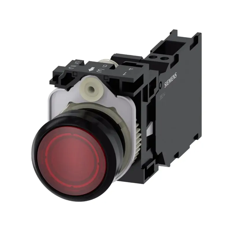 PULS.LUM.PLAST.ROSS.MOMEN.1NO+1NC LED230V - SIEMENS 3SU11060AB203FA0