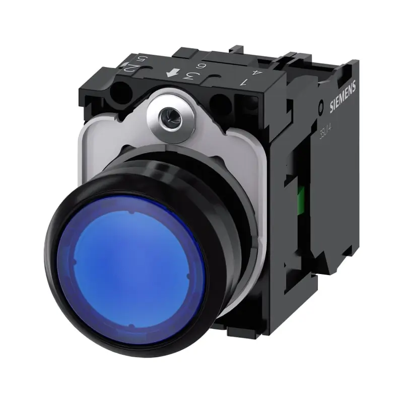 PULS.LUM.PIATTO BLU LED 230V AC 1NA - SIEMENS 3SU11060AB501BA0