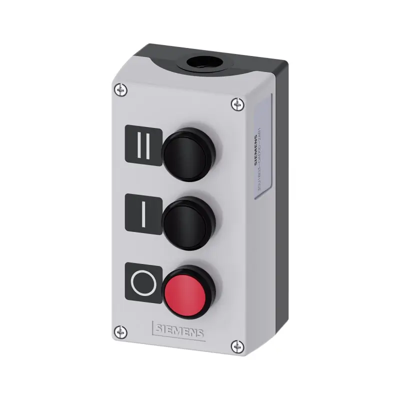 PULSANTIERA COMPLETA GRIGIA 3 FORI - SIEMENS 3SU18030AD002AB1