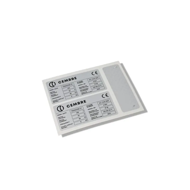 ETICH.DI SICUREZZA MG-SAT-V BIANCO 20X62 MM - CEMBRE 29004