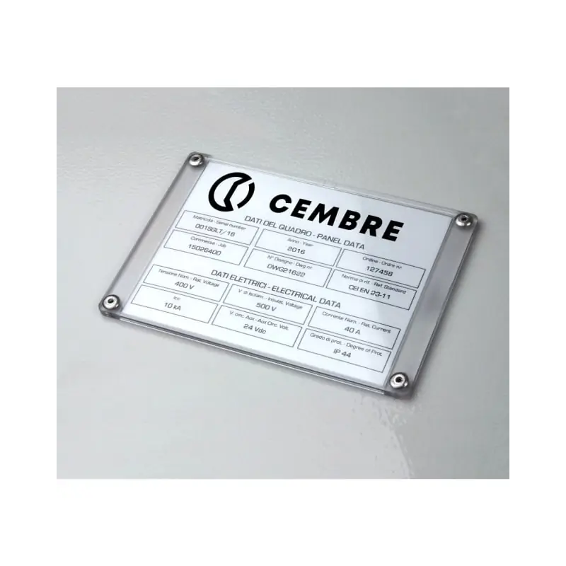 TARGA QUADRO MG-VRT-R GRIGIO PVC 35X100 - CEMBRE 48717GY