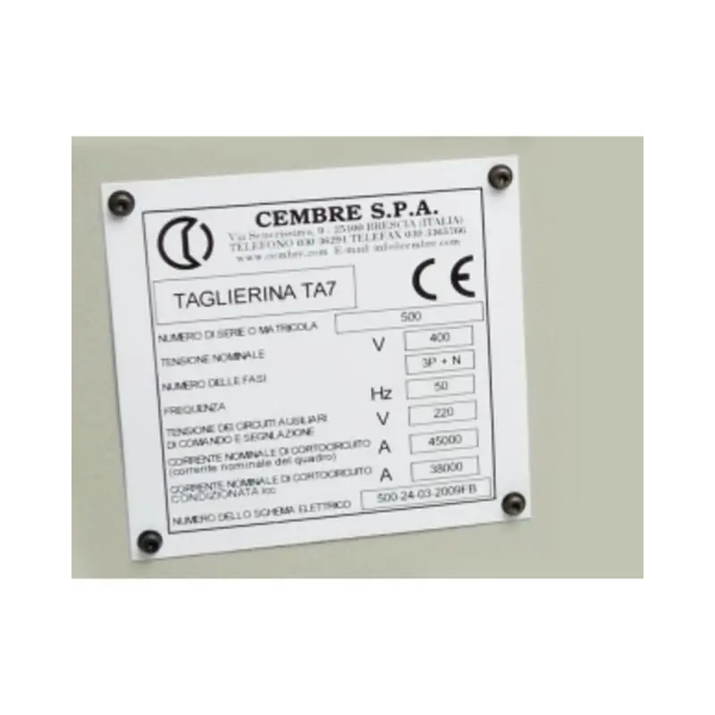 TARGA MG-VRT-R GRIGIO 50X100 HALOGEN FREE - CEMBRE 48811-HF