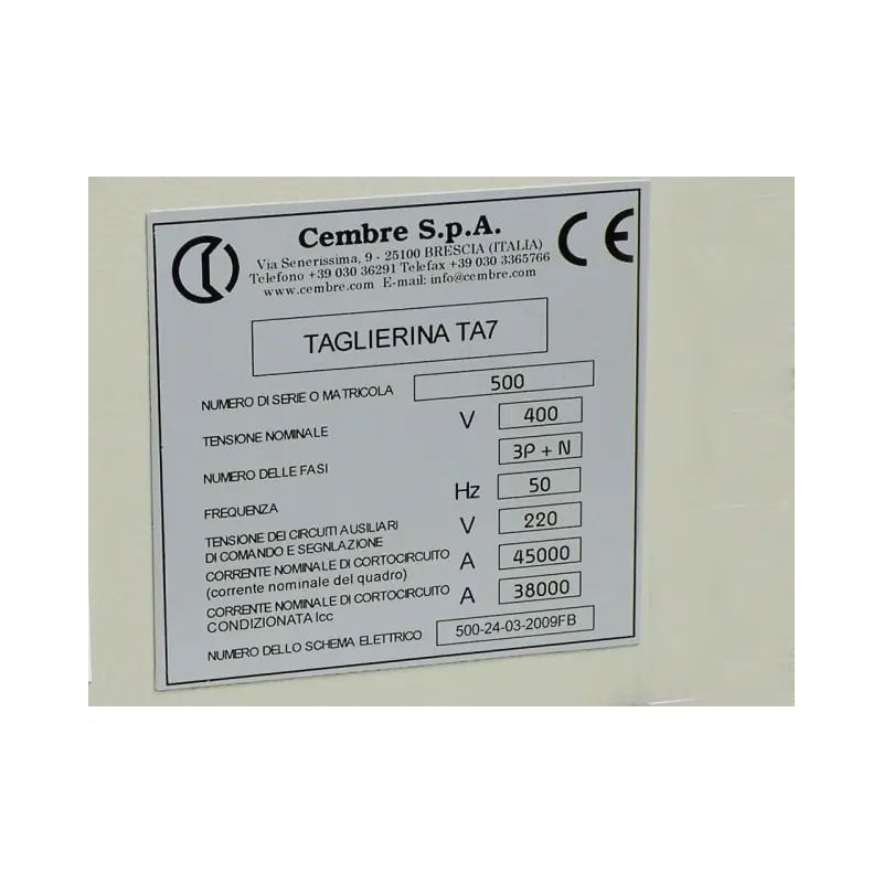 TARGA QUADRO MG-VRT-A ADES.BIANCA PVC 32X58 - CEMBRE 88900N