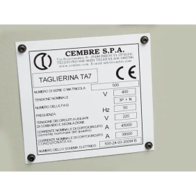 TARGA QUADRO MG-VRT-AH GIALLA PVC105X110 - CEMBRE 88412