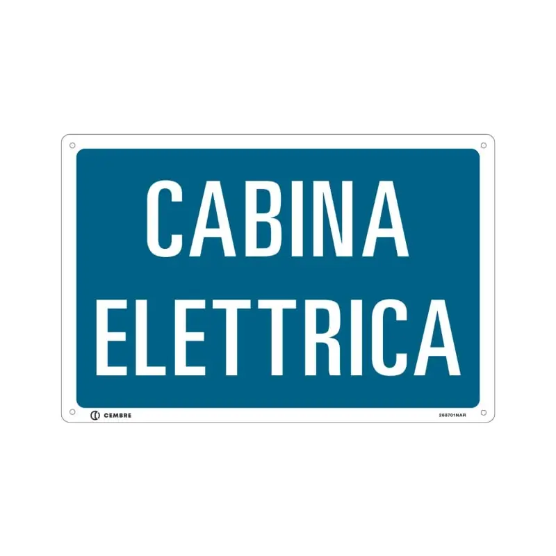 TARG.ALL.VS-I87 200X300 MM.CABINA ELETTRICA - CEMBRE 268701NAR