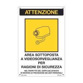 TARG.ALL.SD-SC 300X200 MM.VIDEOSORVEGLIANZA - CEMBRE 389001NAR