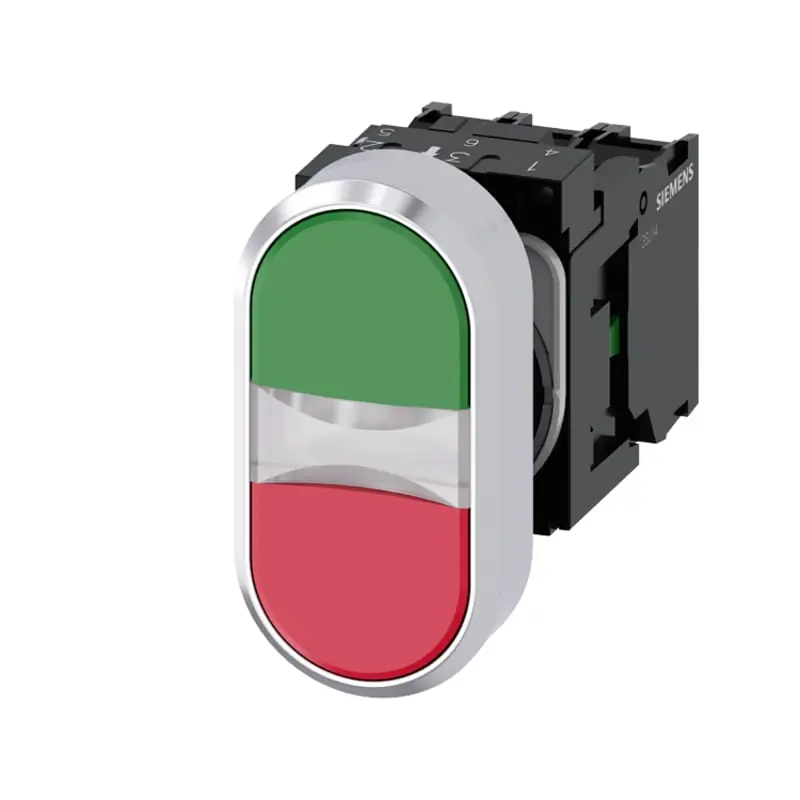 PULS.DOPP.LUM.MET 1NO1NC LED BIANCO 230V - SIEMENS 3SU11583AB421MA0