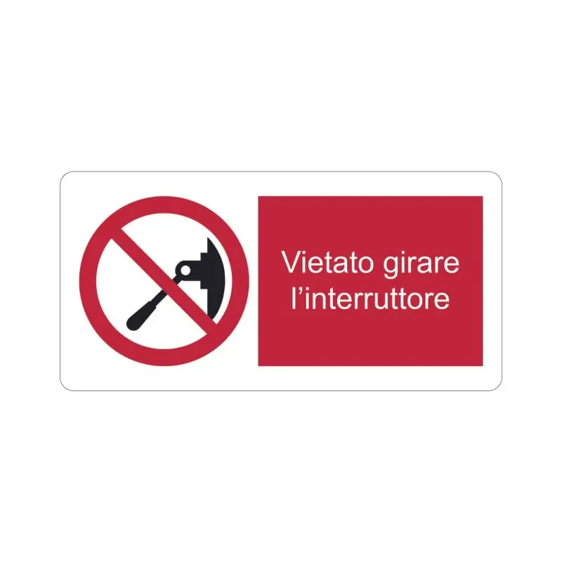 ETICH.DIVIETO PST-LSR 65X131MM.+TESTO INGL. - CEMBRE 4203SW001-GB