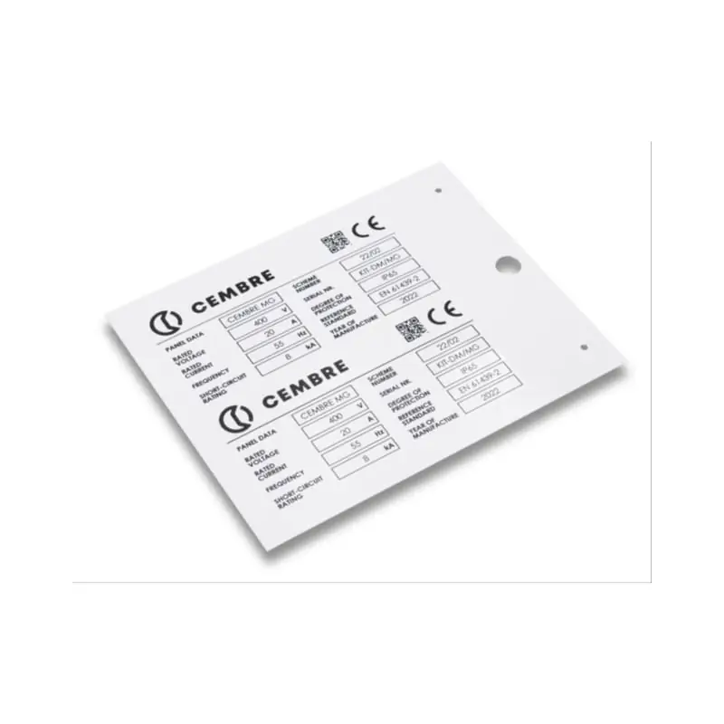 TARGA MG-VRT-R BIANCO 52X107 HALOGEN FREE - CEMBRE 48903-HF