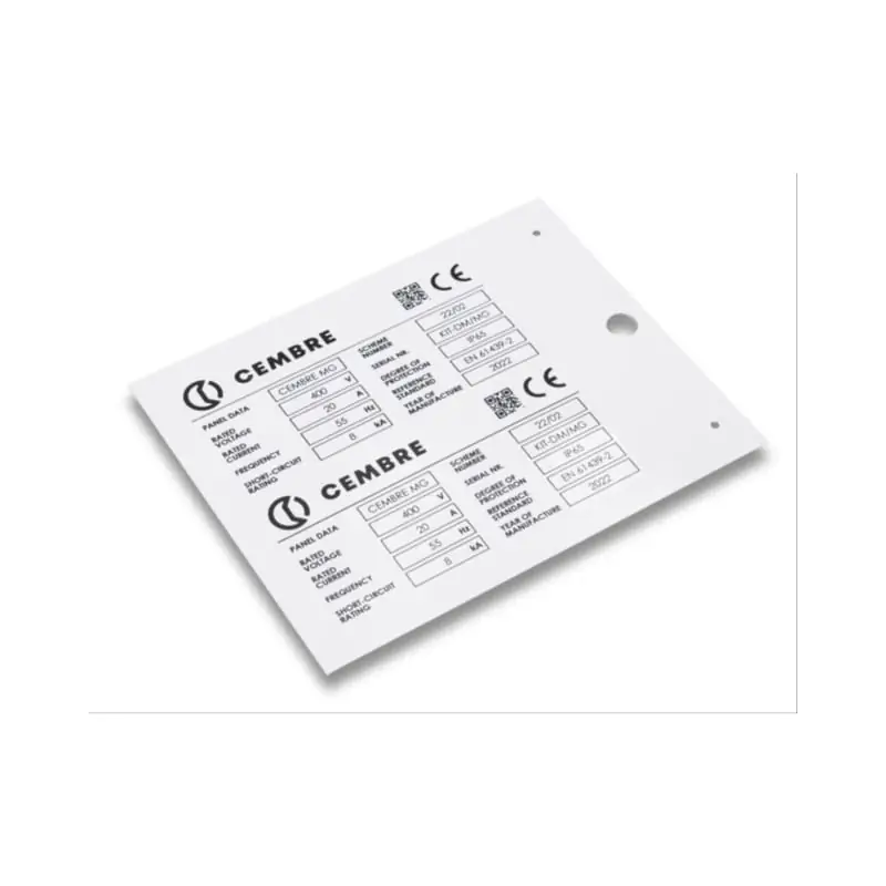 TARGA MG-VRT-R BIANCO 102X138 HALOGEN FREE - CEMBRE 48928-HF