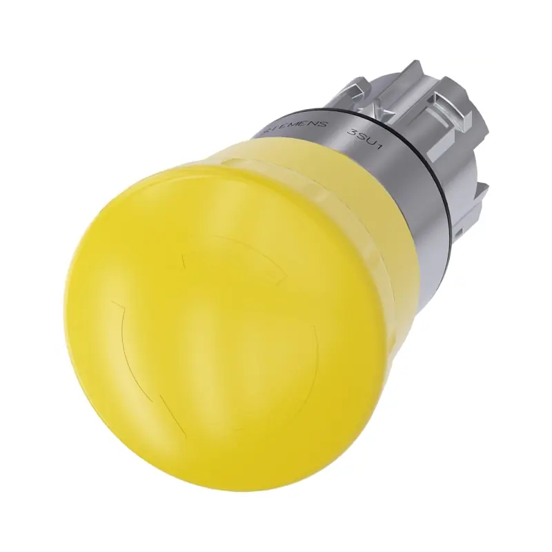 PULS. FUNGO GIALLO ROTAZIONE 40MM MET. - SIEMENS 3SU10501HB300AA0