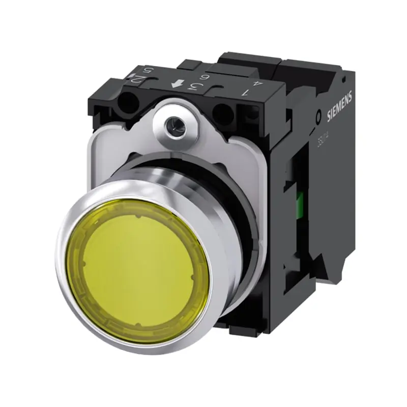 PULS.LUM.PIATTO GIALLO LED 110V AC 1NA - SIEMENS 3SU11530AB303BA0