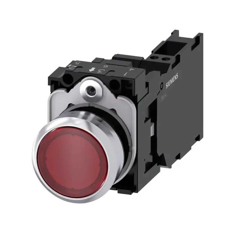 PULS.LUM.MET.ROSSO MOMENT 1NO+1NC LED230V - SIEMENS 3SU11560AB203FA0