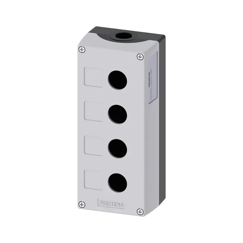 PULSANTIERA VUOTA GRIGIA 4 FORI - SIEMENS 3SU18540AA000AB1